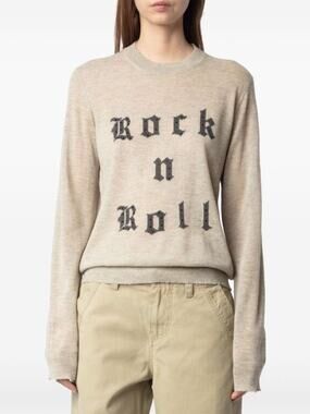Zadig & Voltaire Ivy Rock N Roll Graphic Cashmere Sweater Small S